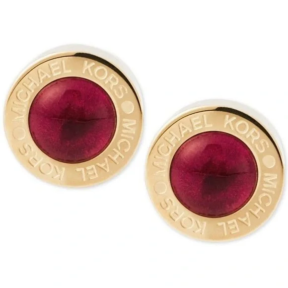 Michael Kors Gold and Red Classic Earrings - Picture 1 of 3